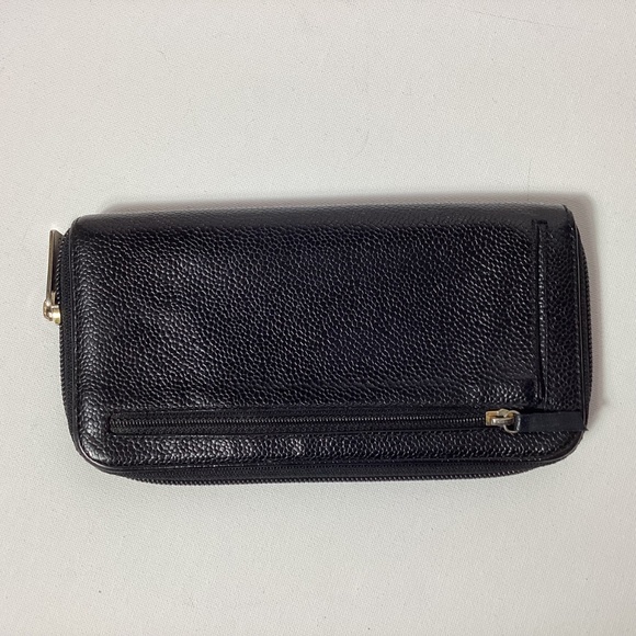 Chanel CC Caviar Black Leather Zip Around Wallet - Picture 6 of 12